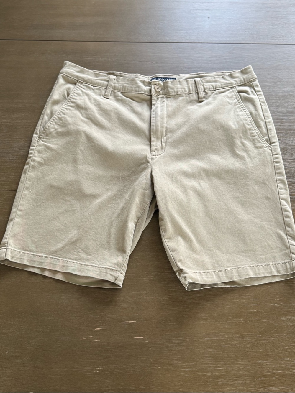 U.S. Polo Assn. Men's Light Khaki Flat Front Shorts